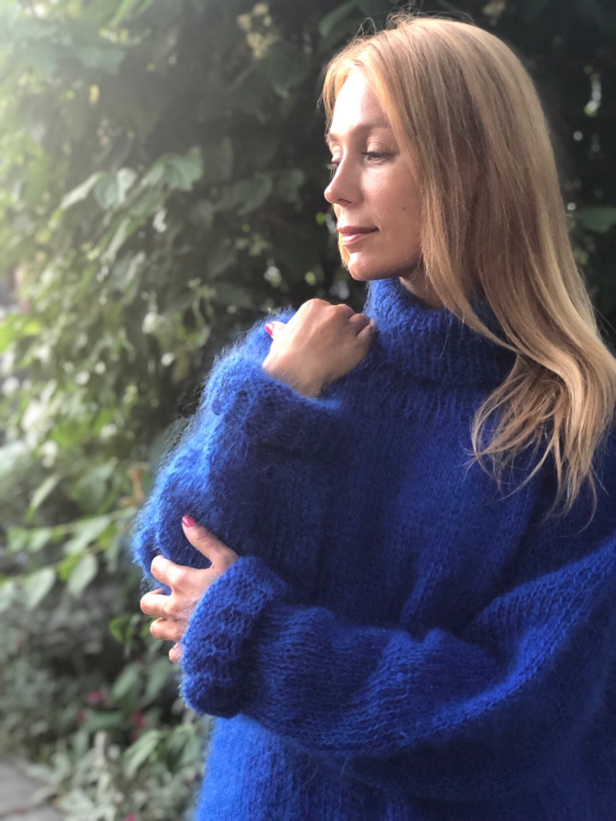 Blue Mohair Sweater Mohair Sweater Turtleneck Sweater Wool | Etsy