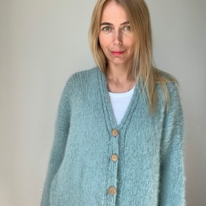 Merino & alpaca cardigan, Alpaca Cardigan Super Soft Women Alpaca, Wool long cardigan, Chunky cardigan, Open front cardigan, 100% hand made image 1