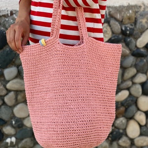 Gehäkelte Tasche, Große Tragetasche, Große Gehäkelte Tasche für Frauen, Gehäkelte Sommertasche, Große Strandtasche, Sommer Geschenktasche für Mama, Shopper Tasche