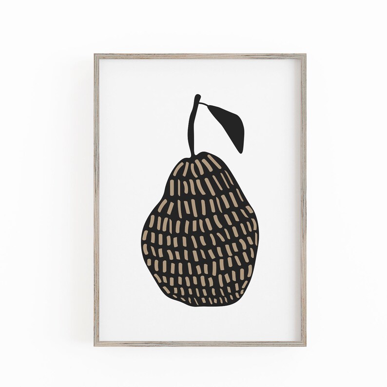 Pear Wall Art Modern Kitchen Decor Digital Illustration Etsy