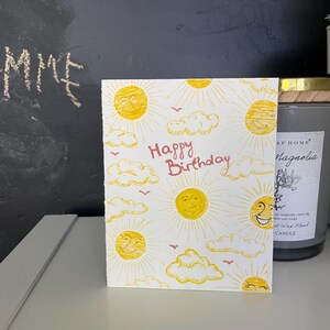 cartão de felicitações/cartão de aniversário/cartão desenhado exclusivamente para você/Luz do sol/sol