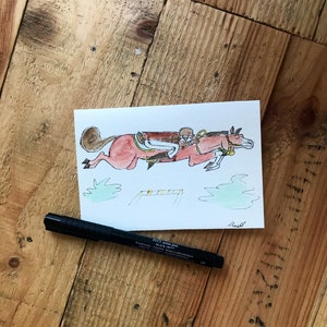 Feliz aniversário/cartão de felicitações/cartão de agradecimento/passeios a cavalo/desenhado exclusivamente sempre