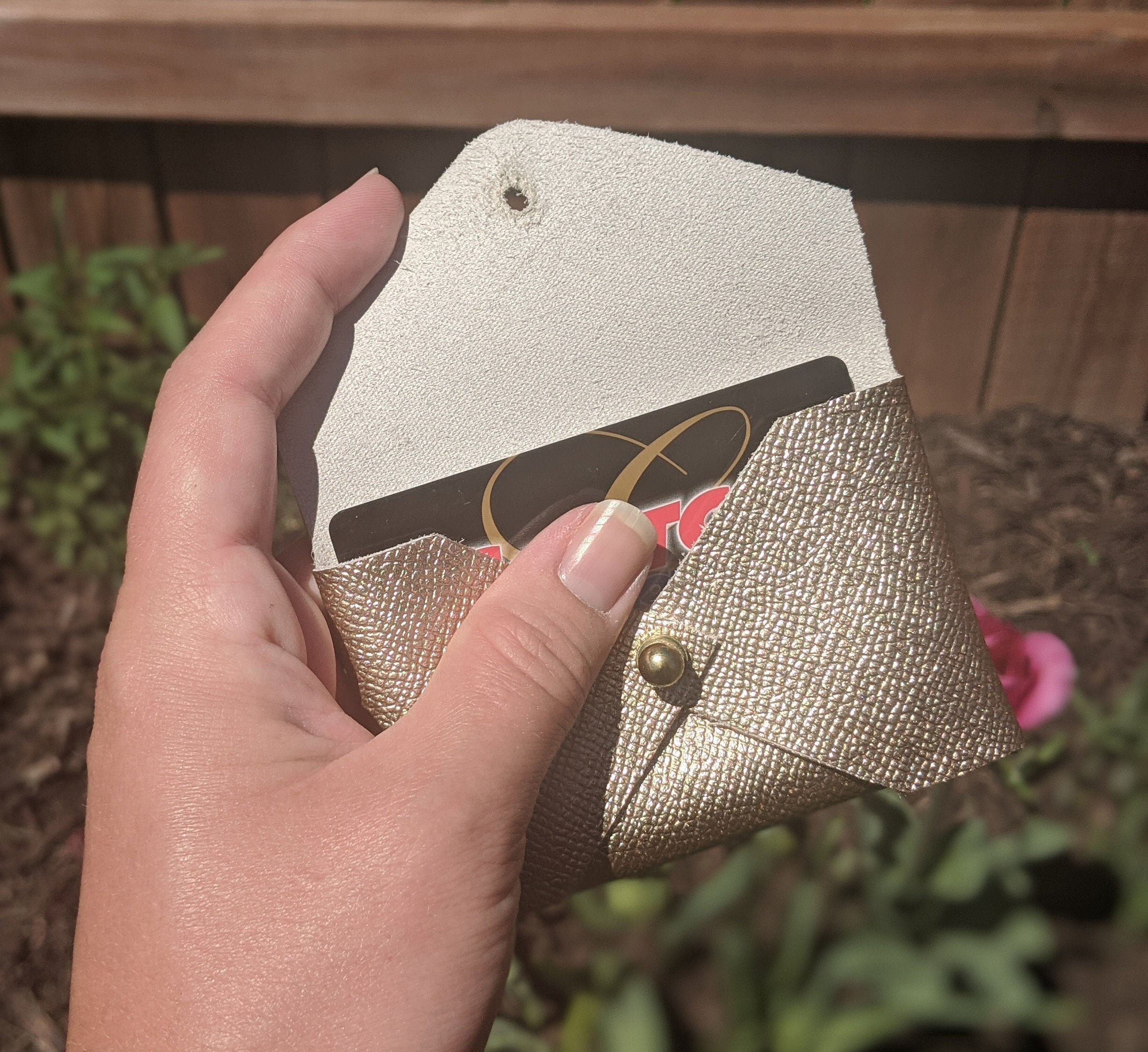 Coin & Card Purse Gold Saffiano Leather Mini Snap or Etsy UK