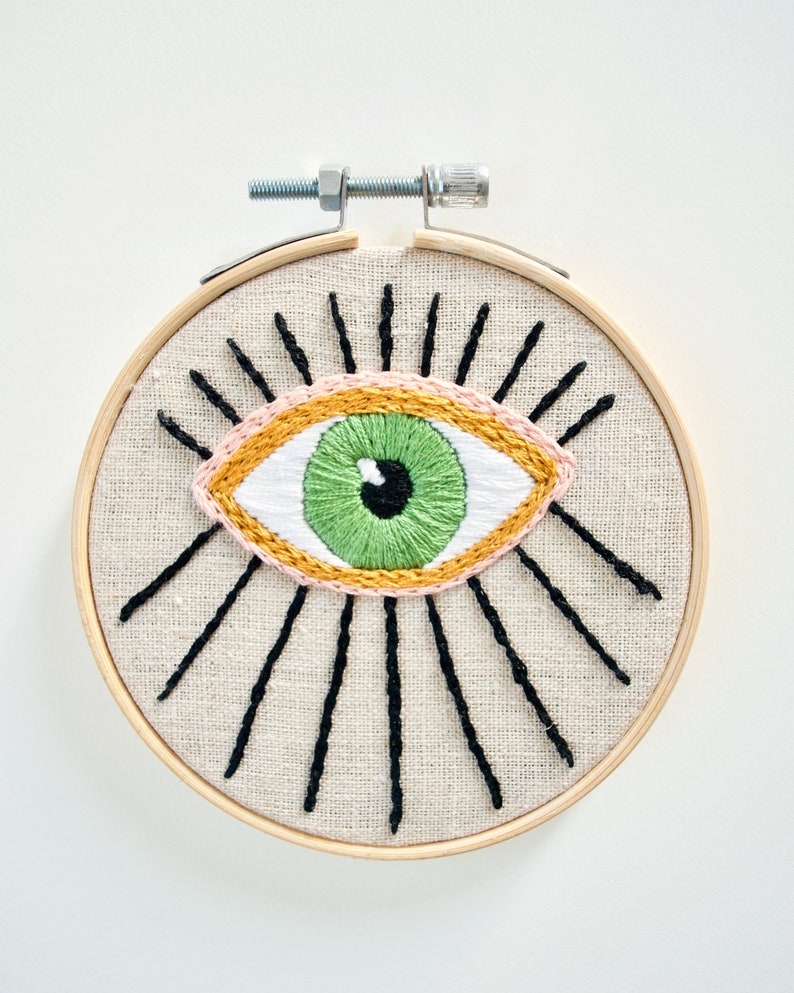 Eye embroidery pattern pdf embroidery modern needlework diy  etsy