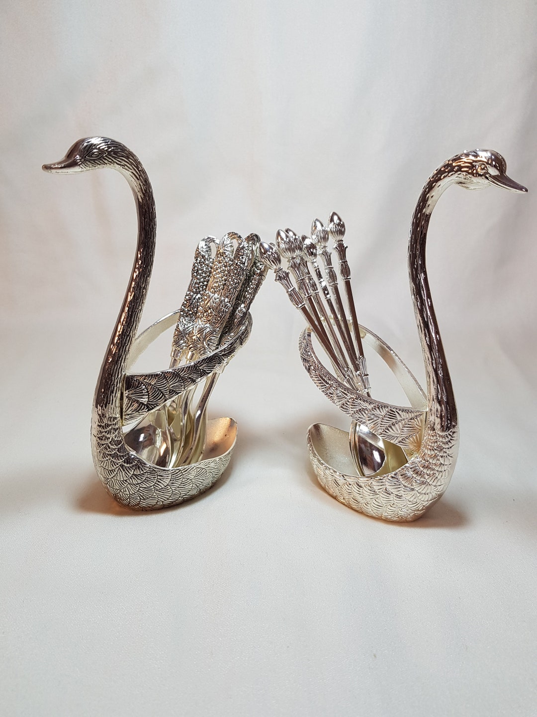 Two Swanshaped Teaspoon Holders Kitchen and Meal Accessory Etsy