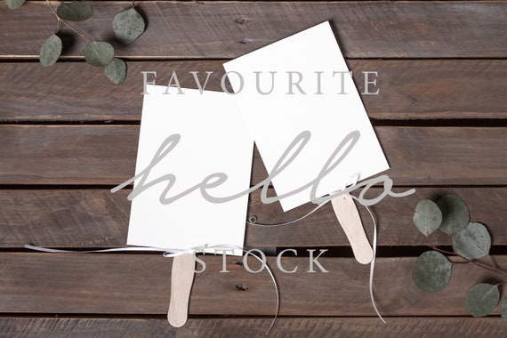 Wedding Program Fan Mockup Program Mockup Dual Fan Mockup