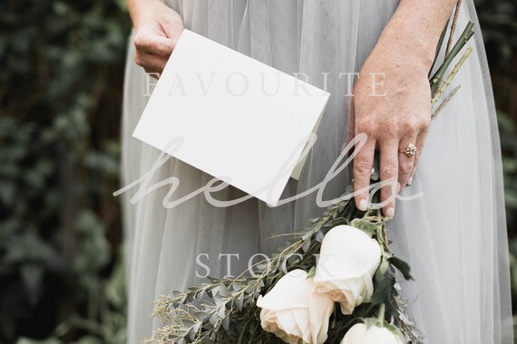 5x7 Blank Card Mockup Landscape Vintage Wedding Invitation