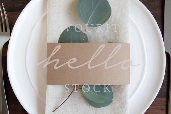 Blank Napkin Wrap Mockup Napkin Ring Mockup Napkin Band