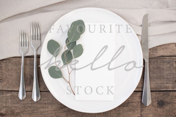 4x8 Blank Card Mockup Wedding Menu Mockup Menu Mockup