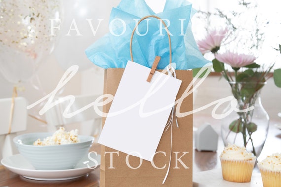 4x6 Pdf Stationery Styled Mockup Birthday Mockup Gift Bag Etsy