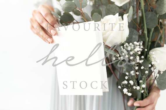 5x7 Blank Card Mockup Portrait Wedding Invitation Mockup Etsy