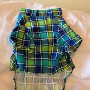 Blue plaid flannel night shirt