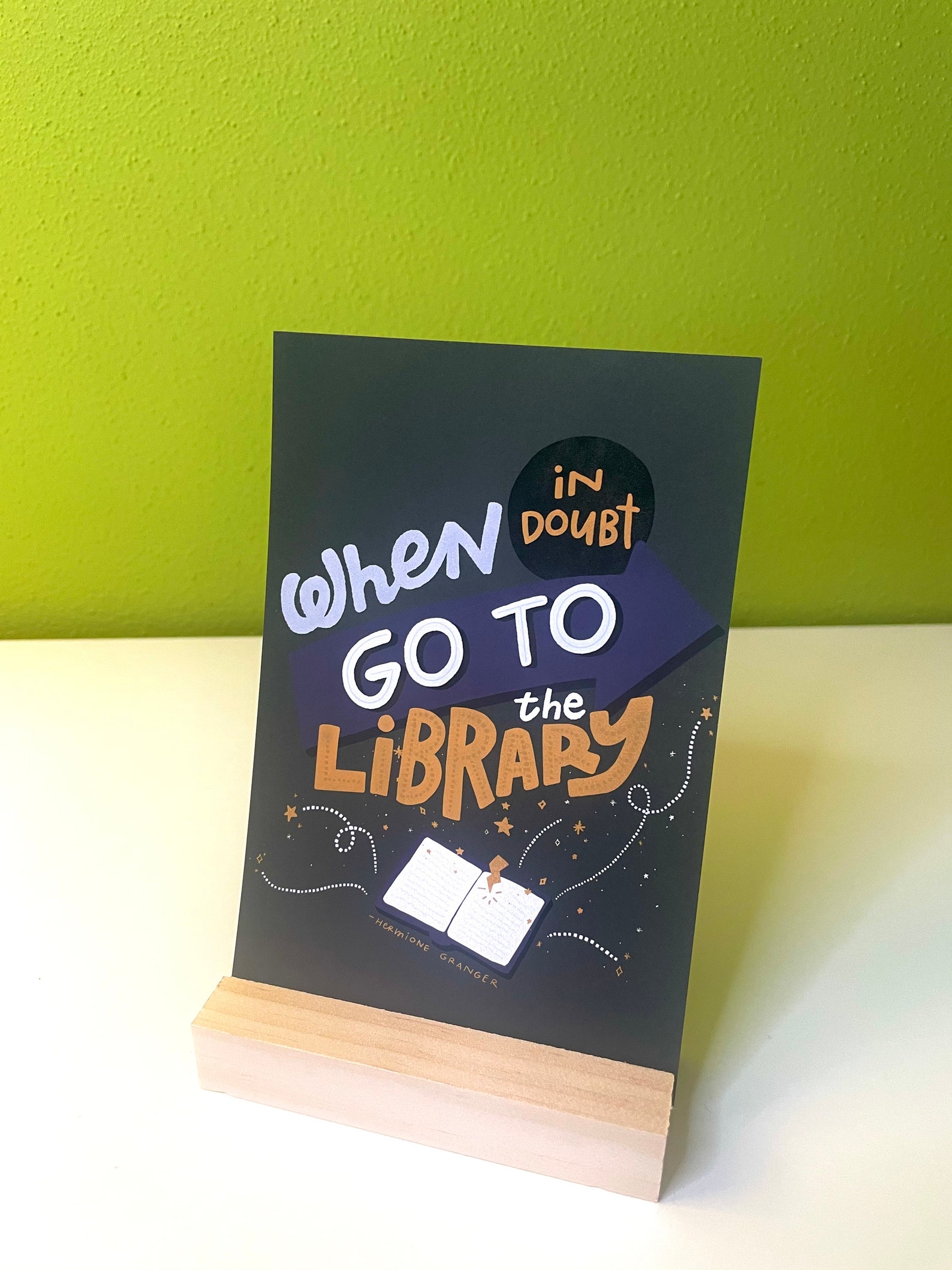 When in doubt go to the library hermione granger quote etsy