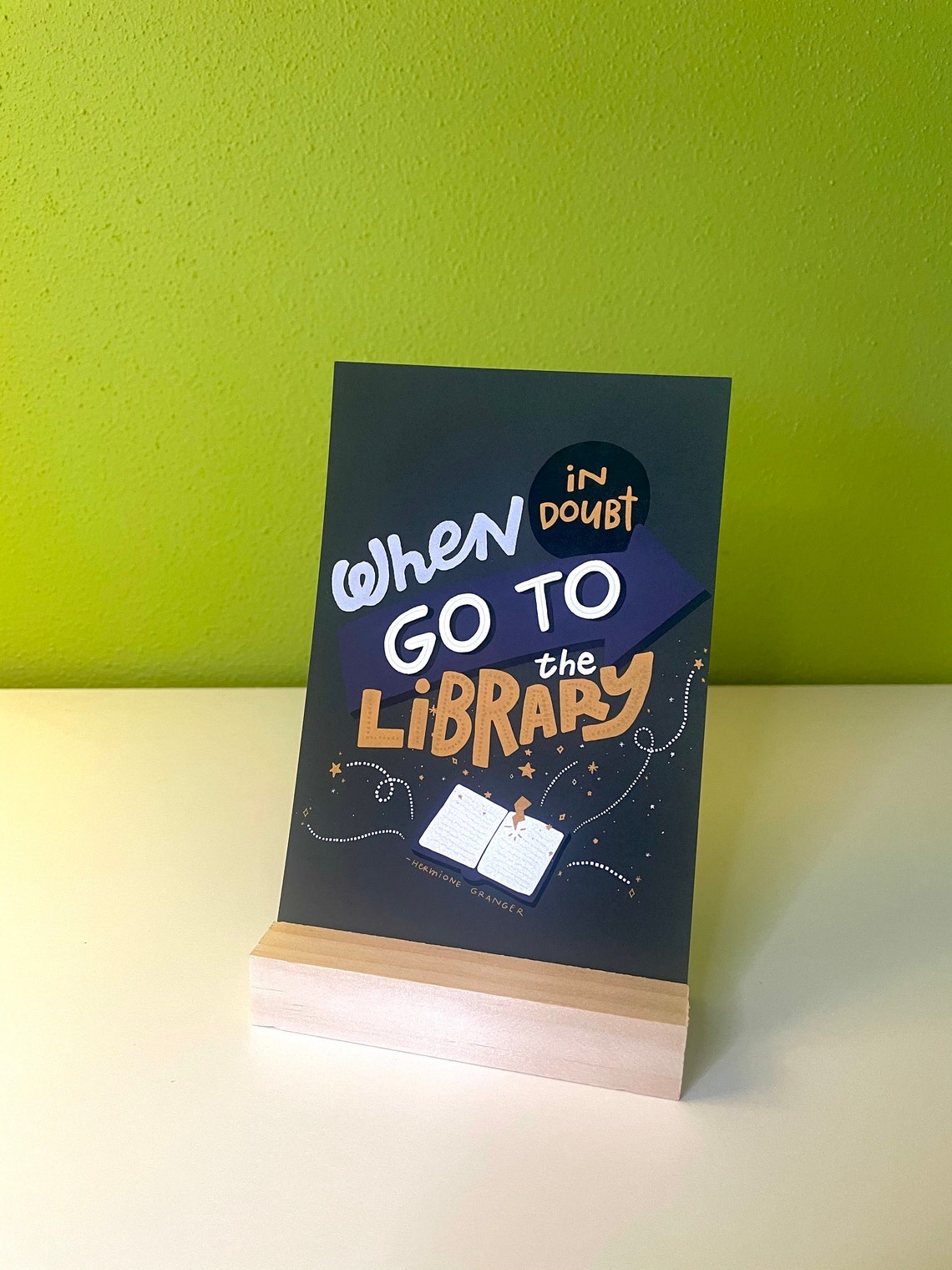 When in doubt go to the library hermione granger quote etsy