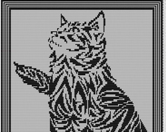 Calico Cat Mosaic Crochet Pattern: Overlay Design (US Terms) (PDF)