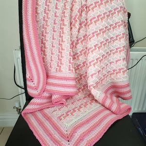Mosaic Crochet Baby Blanket, Afghan, baby, Written Row by Row, Mosaic chart, Instant Download, Overlay Mosaic, Crochet Pattern