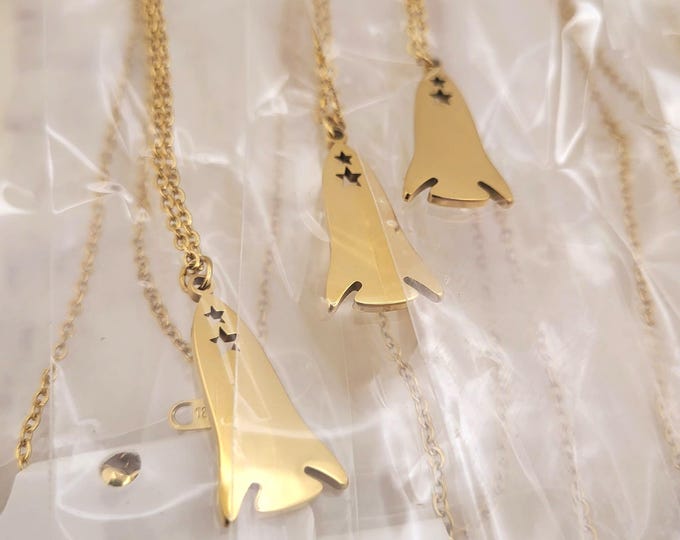 Rocket Shape Laser Engraving Pendant Necklace Metal Blanks - Stainless Steel Jewelry Blanks