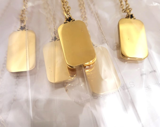 Star Gold Bar Style Laser Engraving Bar Pendant Necklace Metal Blanks - Stainless Steel Jewelry Blanks