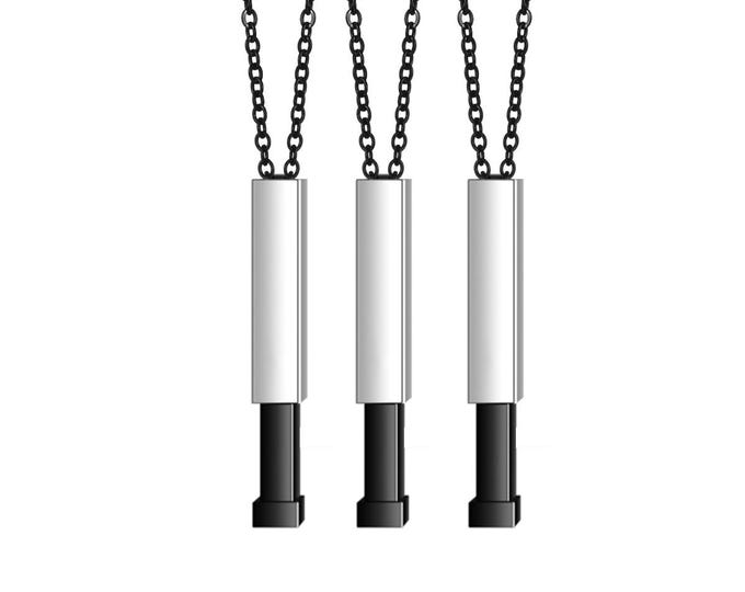 Laser Engraving Vertical Stretch Bar Necklace 3D Bar Pendant Necklace Metal Blanks - Black Stainless Steel Jewelry Blanks