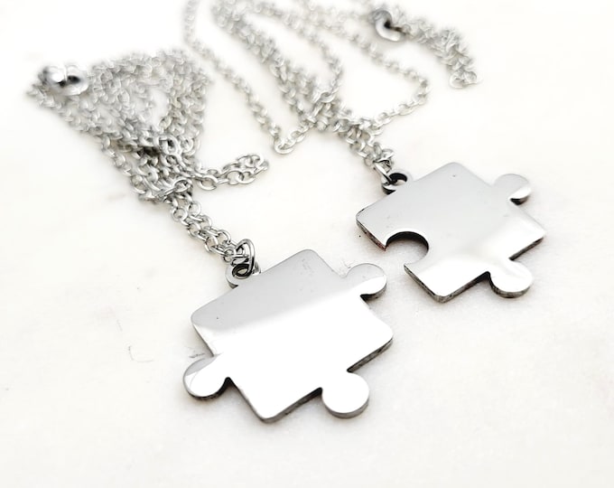 Puzzle piece Pendant necklace Blanks for Laser Engraving Engraved Jewelry