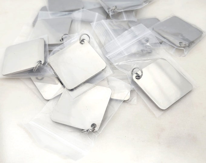 3CM X 3 CM Square Laser Engraving Blanks - Wholesale Metal Engraving Steel Keychain Blank