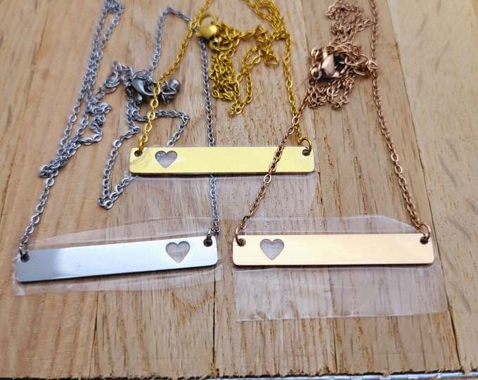 Laser Engraving Heart Necklace Pendant Jewelry Blanks - Stainless Steel Engravable Blanks