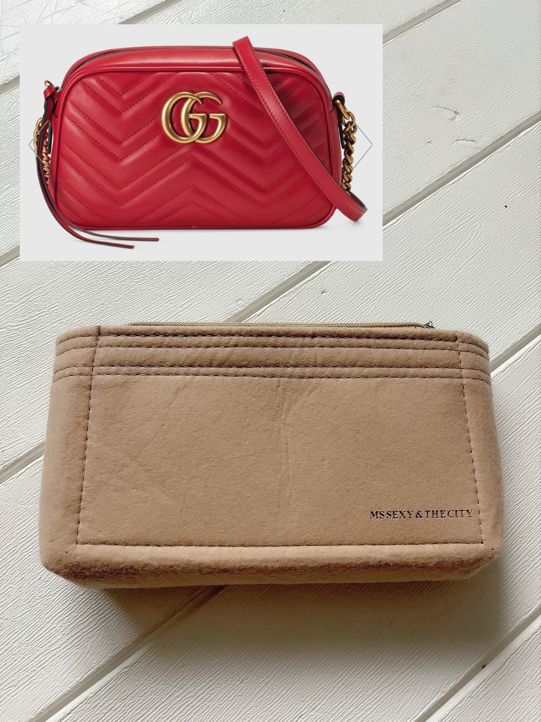 Purse Insert For Gucci Marmont Small Matelassé Shoulder Bag (Style ‎447632)