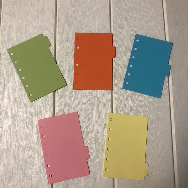 LV PM Agenda ‘Plain Colors’ Planner Dividers/ Planner Inserts/ Set Of 5