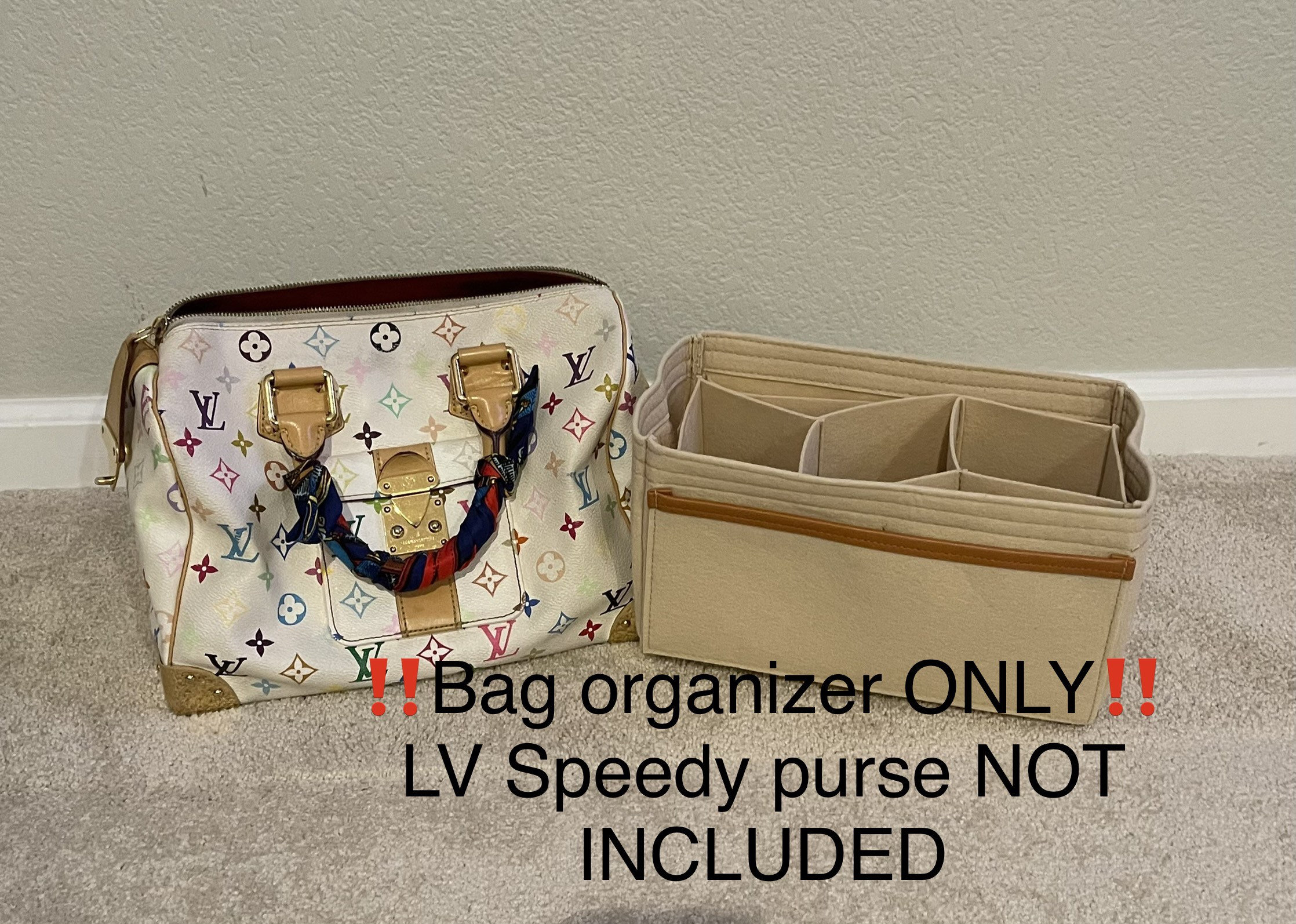 Buy LV Speedy Organizer Insert Zippered Handbag Organizer for