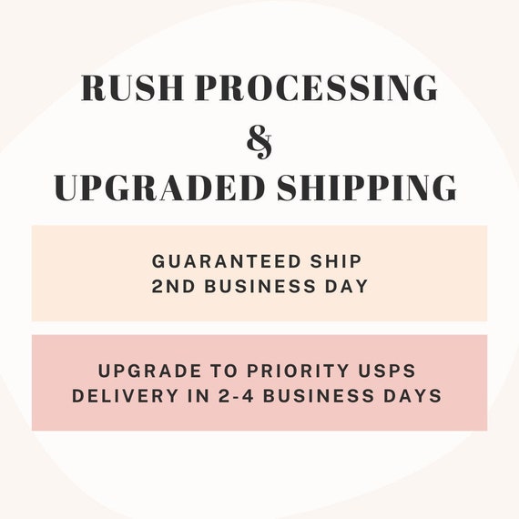 Rush Order and Priority Shipping Upgrade 2-4 Etsy