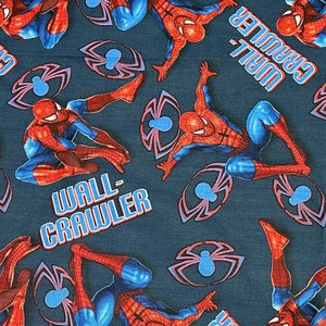 Marvel's Spider-Man Web Crawler Fabric by The Yard Cotton 60s - 58 | Fabric Street