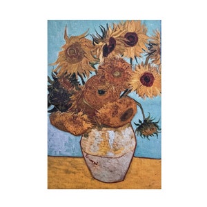 The Sunflowers Vincent van Gogh 8&quot; x 12&quot; Fabric Panel  Cotton Block Fabric Panel  In Stock and Ships Today from the USA!