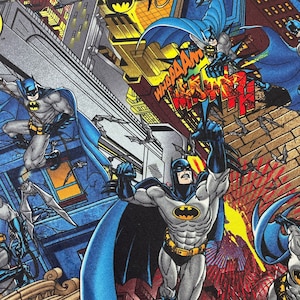 Tela de edredón de Batman / Cómics de DC con licencia / Algodón raro fuera de stock
