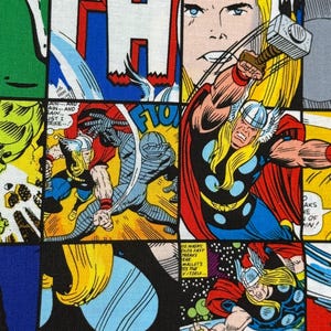 Marvel Avengers Comic Fabric | Hulk Iron Man Thor Quilting Cotton | CP52489 Patch Print