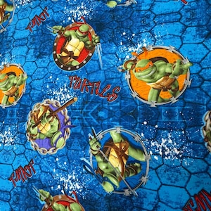 Teenage Mutant Ninja Turtles Fabric | 2006 TMNT Cotton | Coordinates with Raph & Leo | Vintage OOP Quilt Fabric