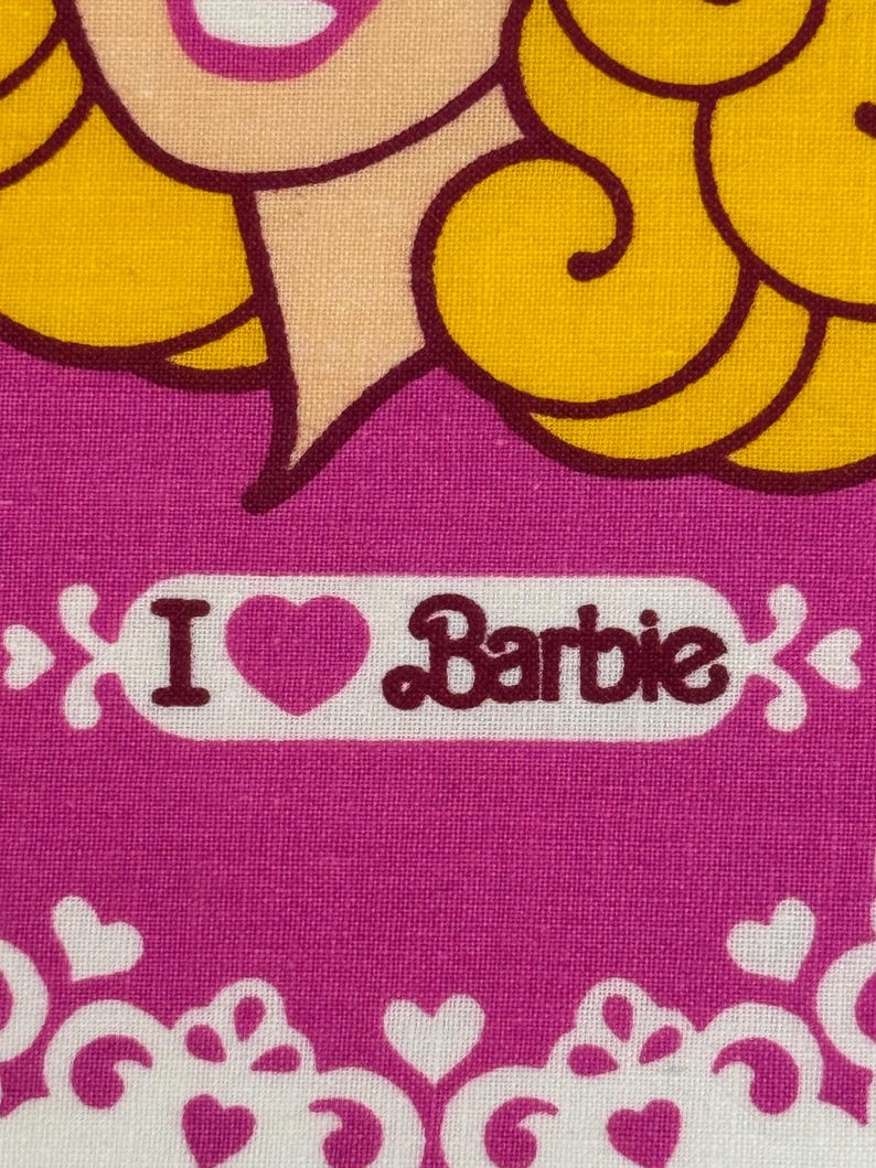 Barbie Panel Fabric Vintage 1982 | Retro I Love Barbie Craft Cotton - Etsy