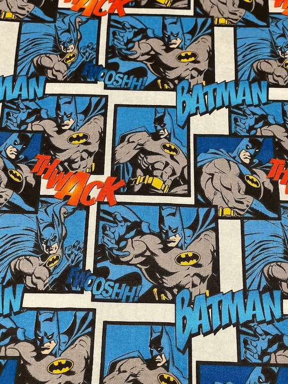90s BAT MANファブリック布キルトmade in usa Batman Thwack Fabric | DC Comics Licensed | the Batman Movie