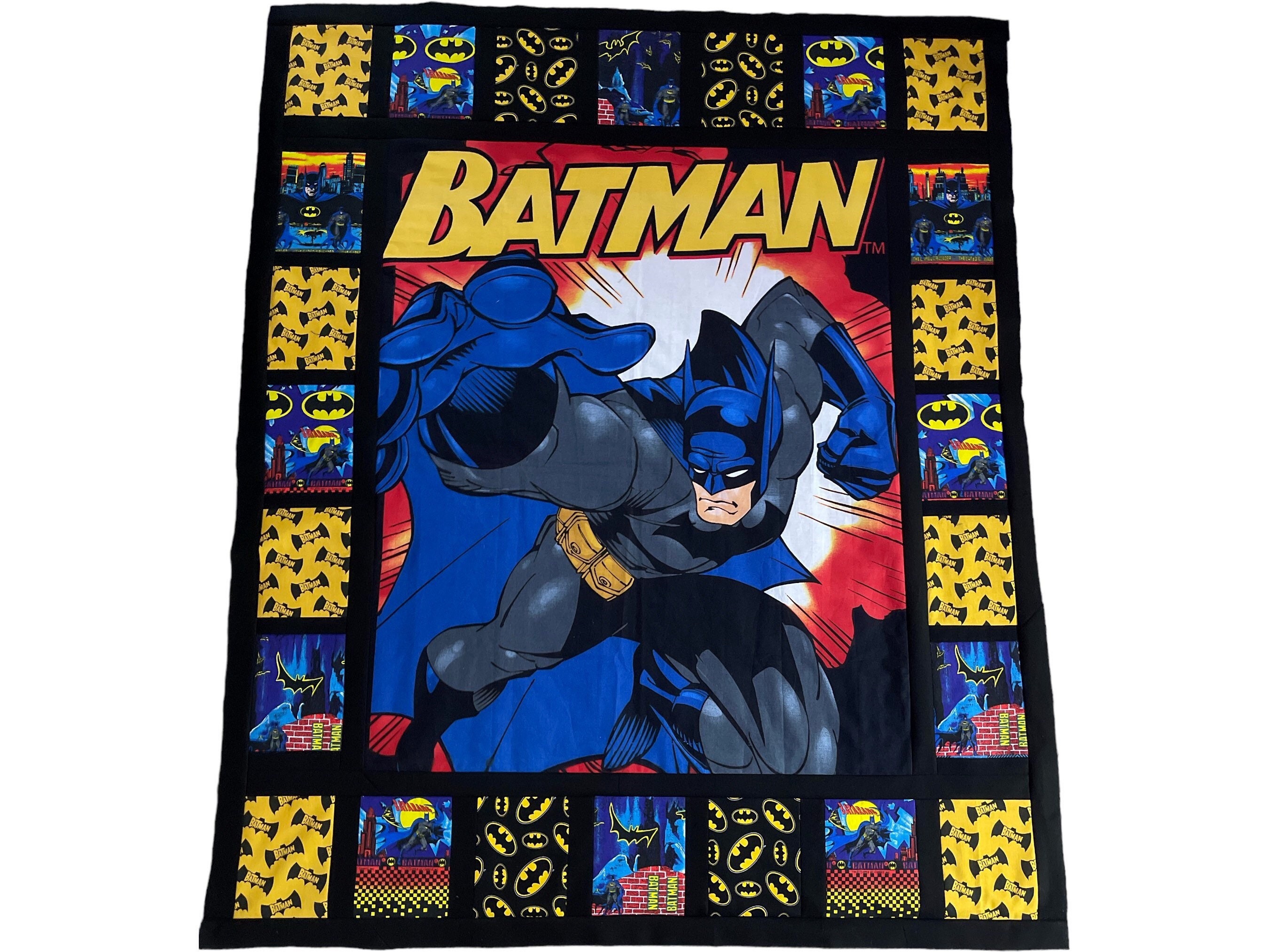 90s BAT MANファブリック布キルトmade in usa Batman Fabric Panel | DC Comics 2974 | 2005 36x44 OOP Quilt Wall
