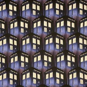 Doctor Who Tardis Police Box Cotton Fabric Springs Creative 2014