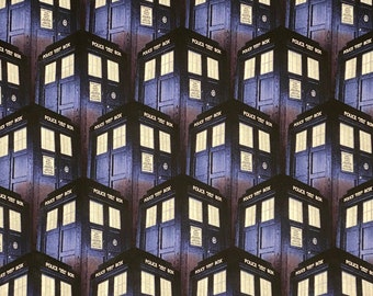 Doctor Who Tardis Police Box Cotton Fabric Springs Creative 2014