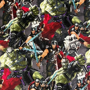 Marvel Comics Thor e Hulk Packed Thor Ragnarok Marvel CP65125 Springs Creative Comic Book Tessuto Stampa Concesso in Licenza