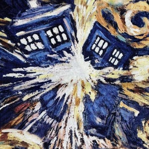 Doctor Who 2012 Exploding TARDIS Design | BBC Cotton Quilt Fabric | Rare OOP