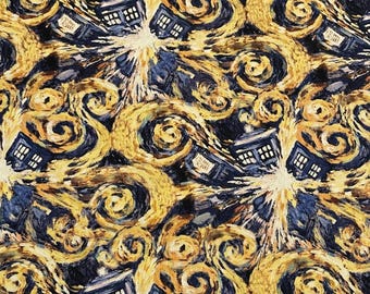 Doctor Who Fabric | Exploding TARDIS Cotton | Licensed Quilt Fabric CP51564 | 2012 Rare OOP | 44″ Wide by Yard or Fat Quarter