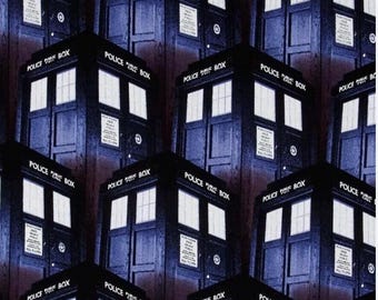 Doctor Who Tardis Police Box Cotton Fabric Springs Creative 2014 Dr Who
