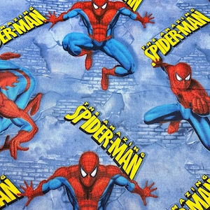 Amazing Spiderman Licensed Cotton Fabric  Style 6474 Springs Global Very Rare Out of Print  Hard to Find