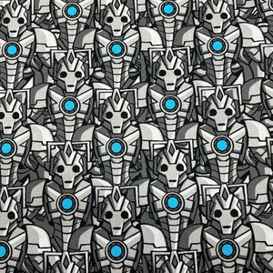 Tessuto di cotone Doctor Who Cyber Man 2012 Springs Creative CP57137 Un ritrovamento molto raro