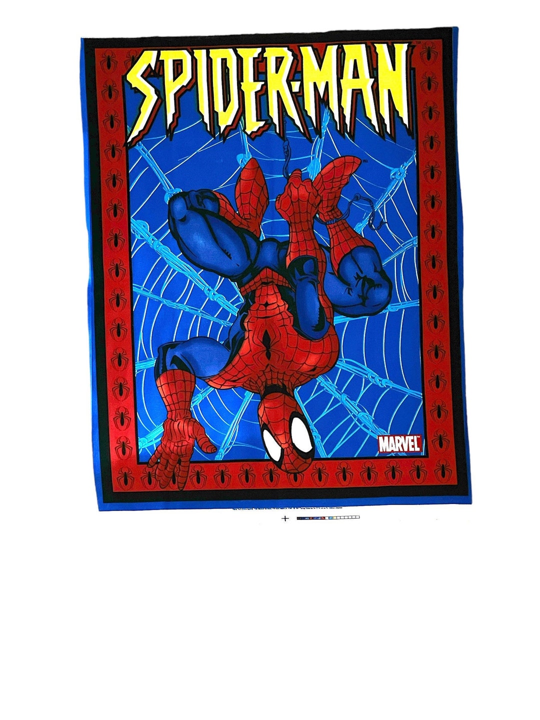Spiderman Quilt Panel Marvel Cotton Fabric with Minor Flaws 36 X 44