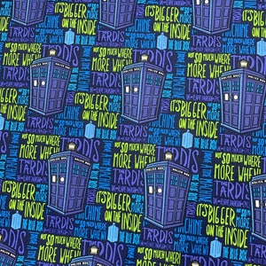 Doctor Who Bigger On The Inside Cotton Fabric Springs Creative