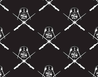Star Wars Darth Vader Glow In The Dark Quality Cotton Out of Print  Hard To Find We Ship From The U.S.A.  Available in Continuous Yardage