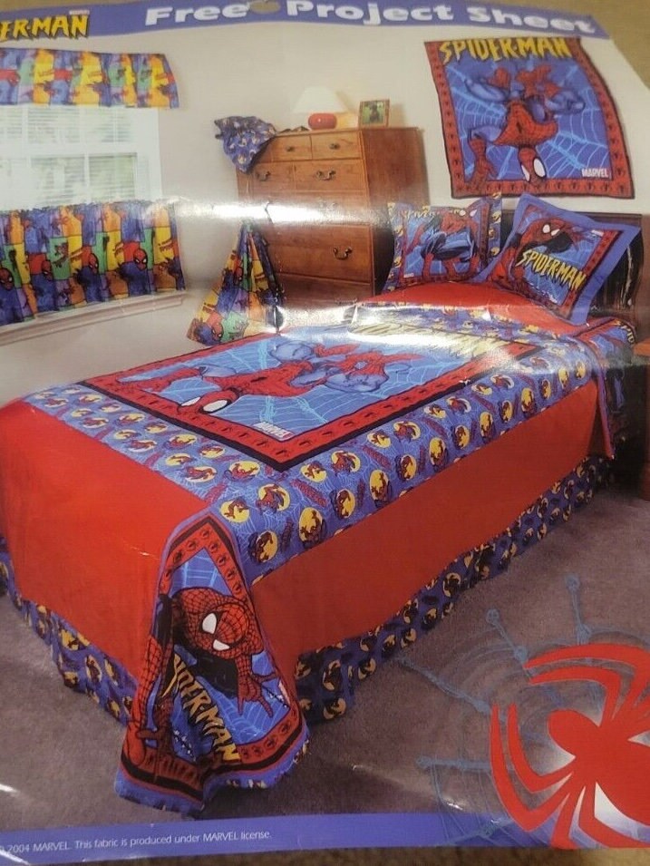 Spiderman Cotton Fabric Panel 2004style 9895 Hard to Find Etsy